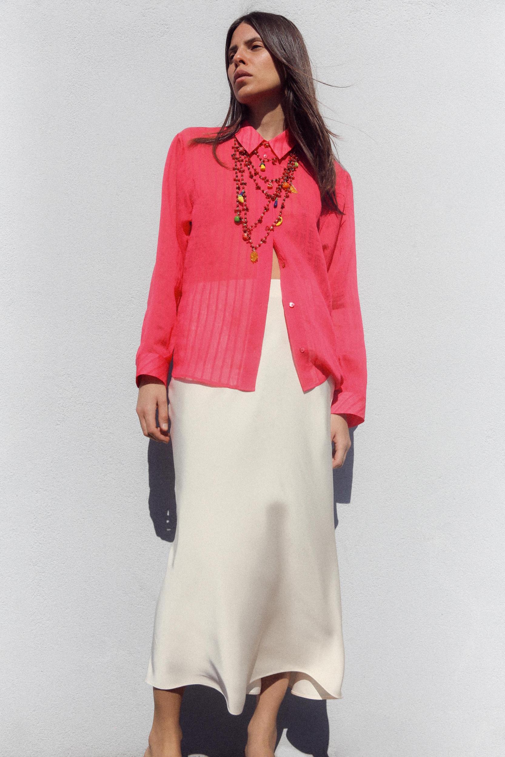 SATIN MIDI SKIRT Product Image