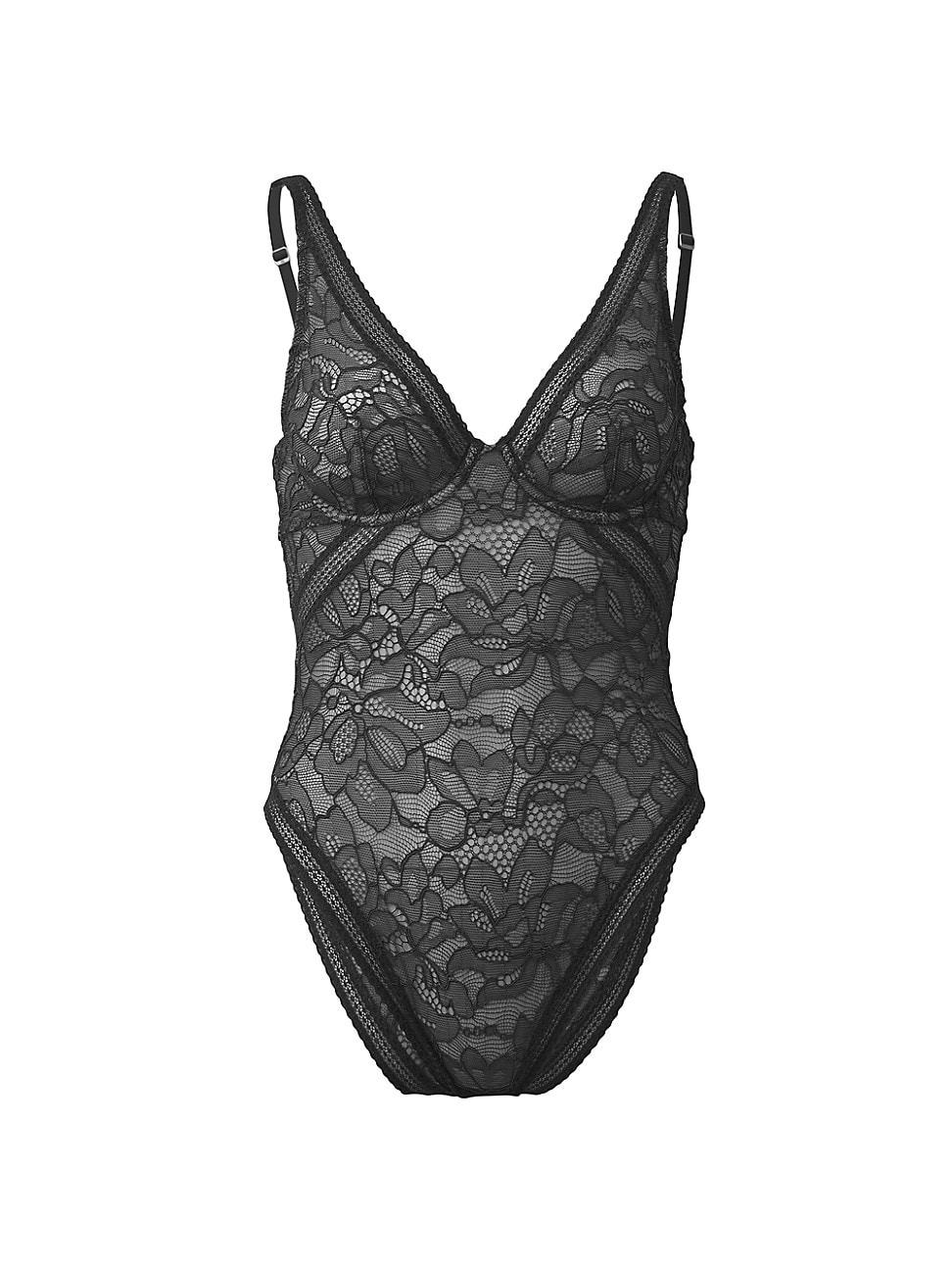 Womens Nets & Roses Plunge Bodysuit Product Image