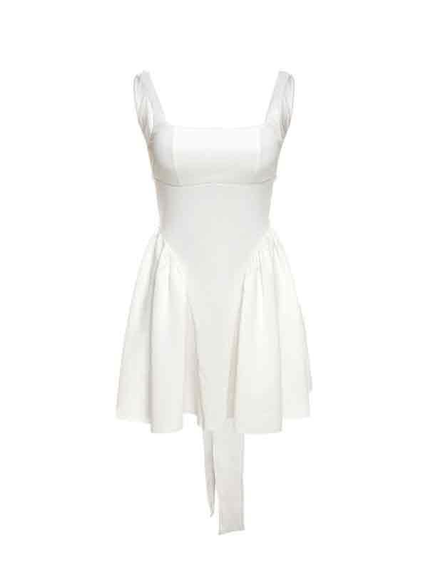 Backless Lace Up Mini Dress Product Image