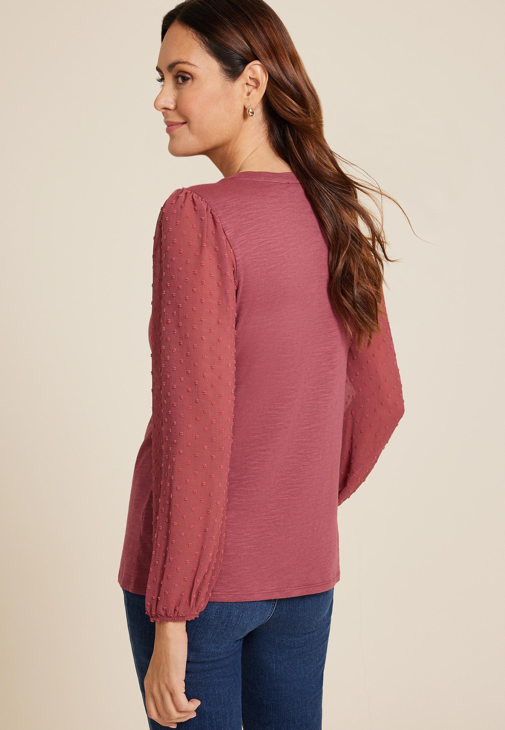 Clip Dot Sleeve Top Product Image