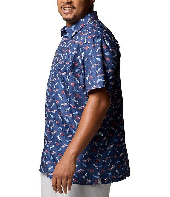 Columbia PFG Big & Tall Super Slack Tide Printed Short Sleeve Woven Shirt Product Image