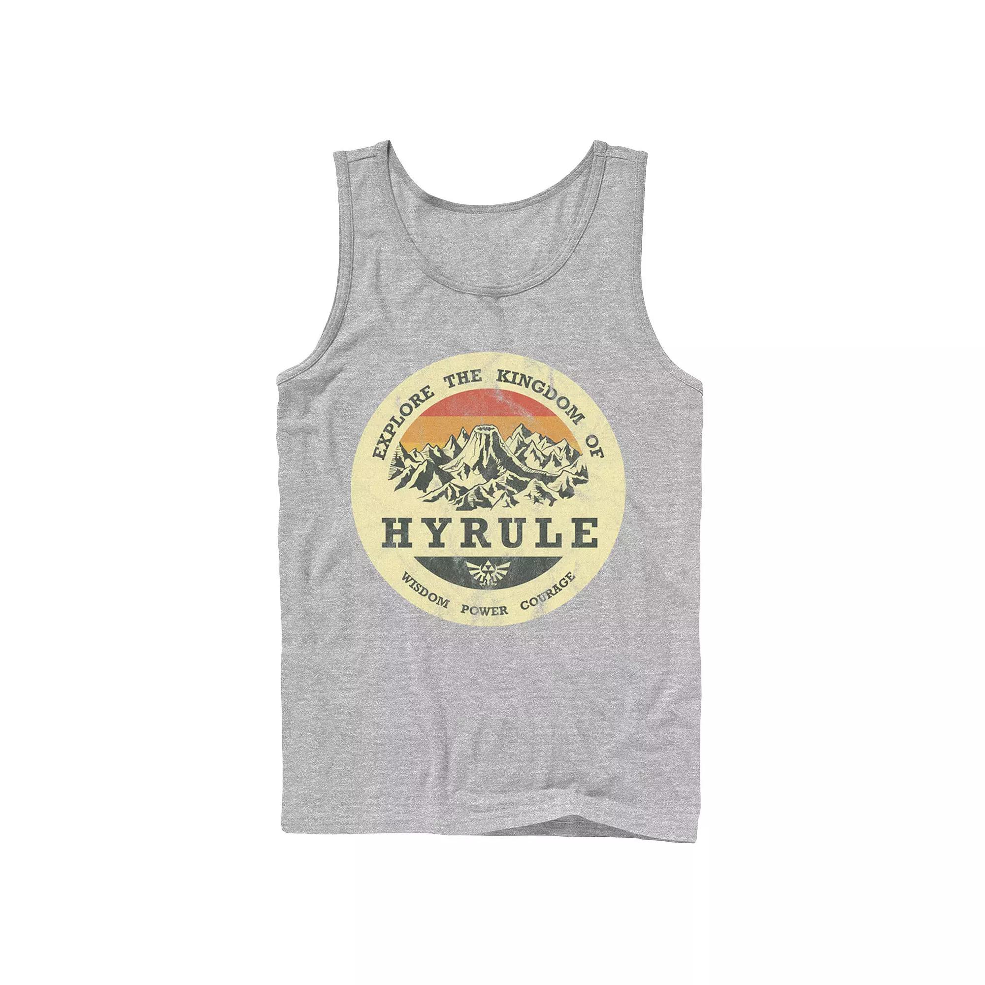 Men's The Legend Of Zelda Explore The Kingdom Of Hyrule Distressed Portrait Tank Top,  Product Image