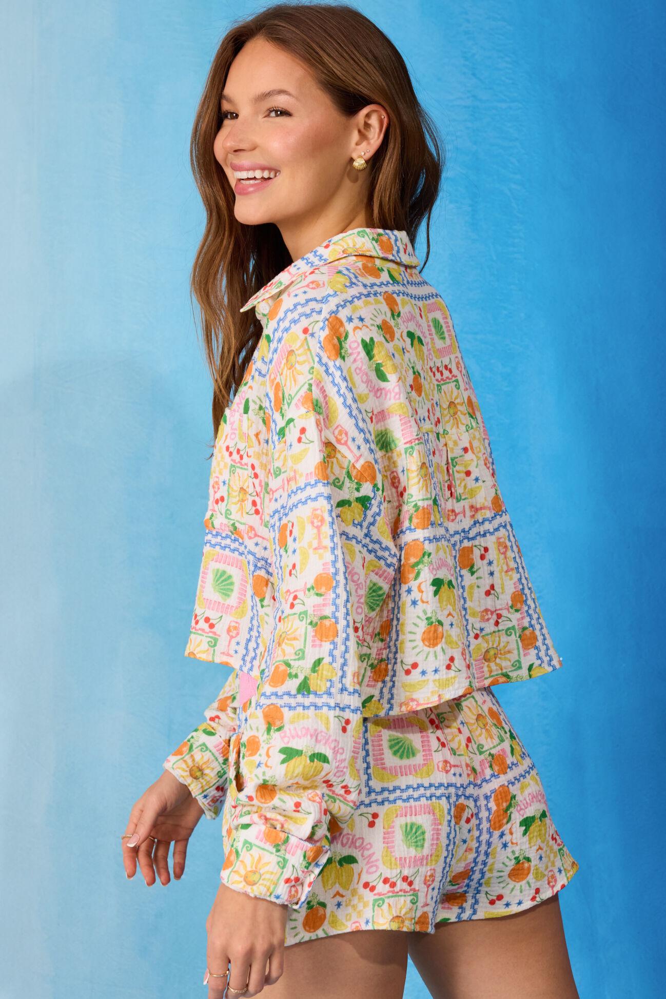 Amalfi Breeze Button Down Top Product Image