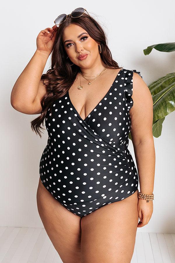 Wild Side Polka Dot One Piece Swimsuit in Black Product Image