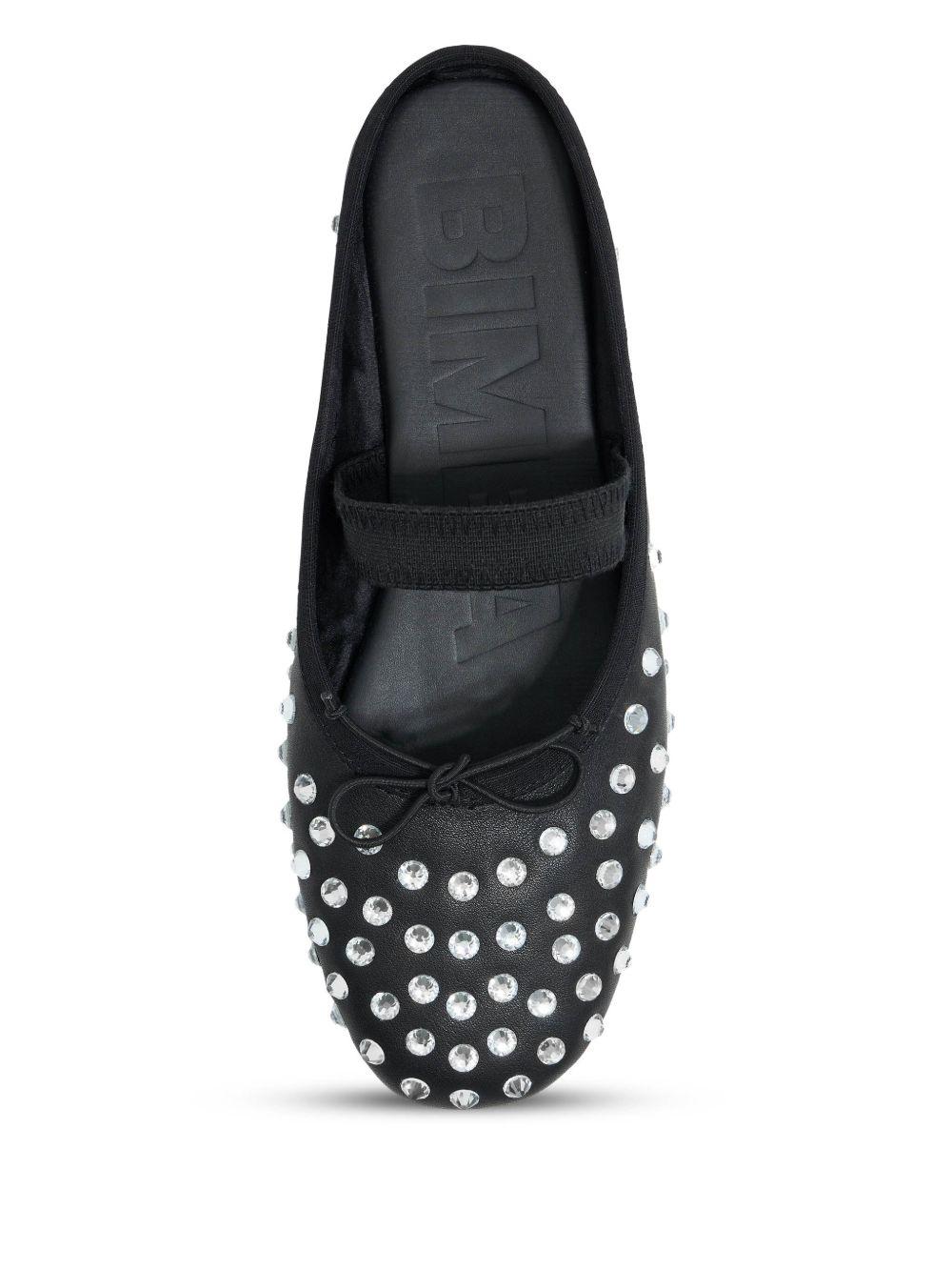 crystal-embellished leather ballerina shoes Product Image