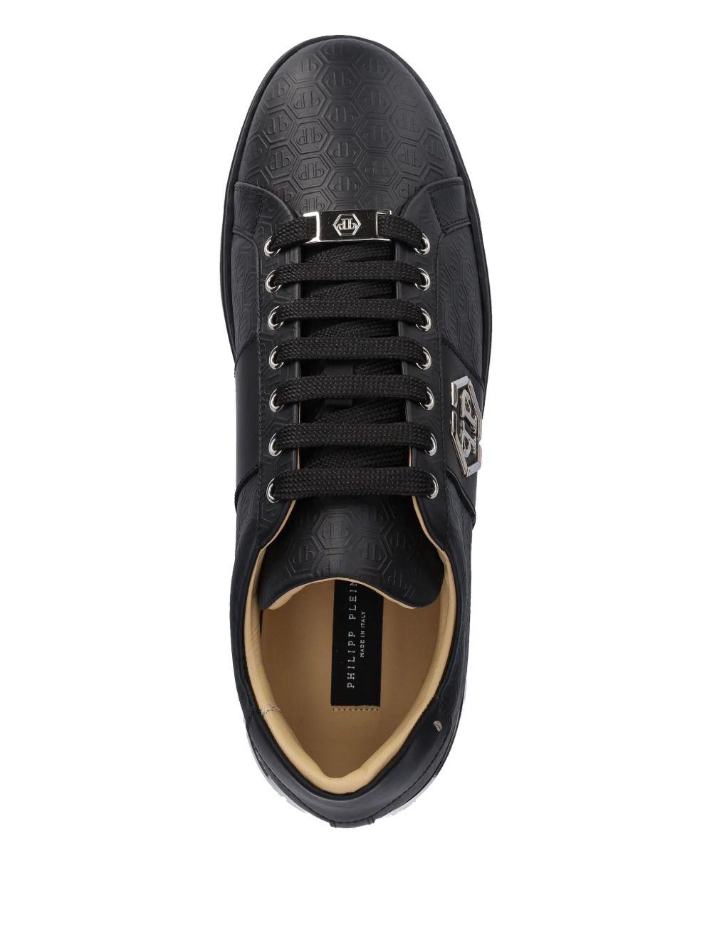 embossed-logo lace-up sneakers Product Image