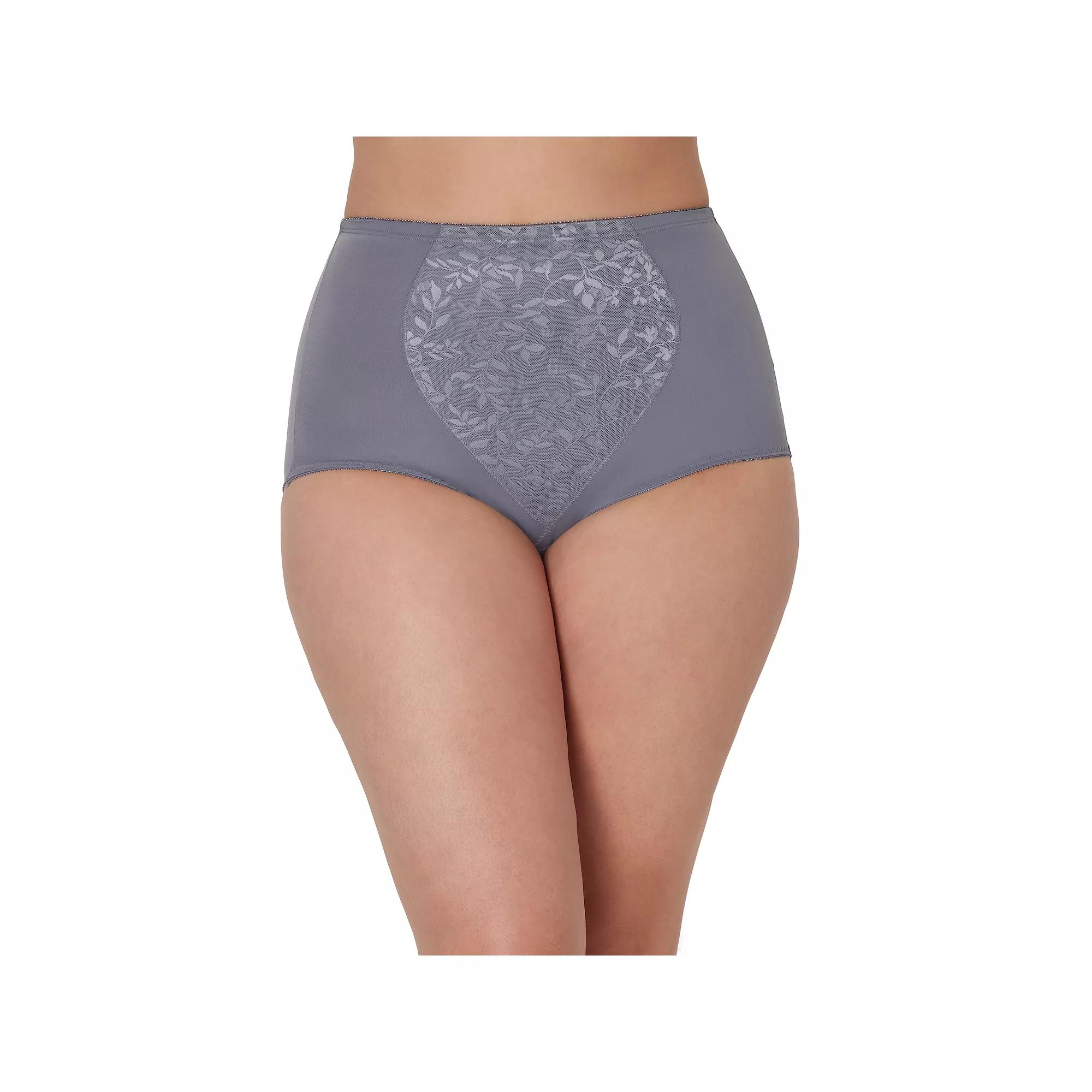 Bali 2-Pack Firm Control Tummy Panel Shaping Brief Panty X710, Women's, Size: XXXL, Gray And Purple Product Image