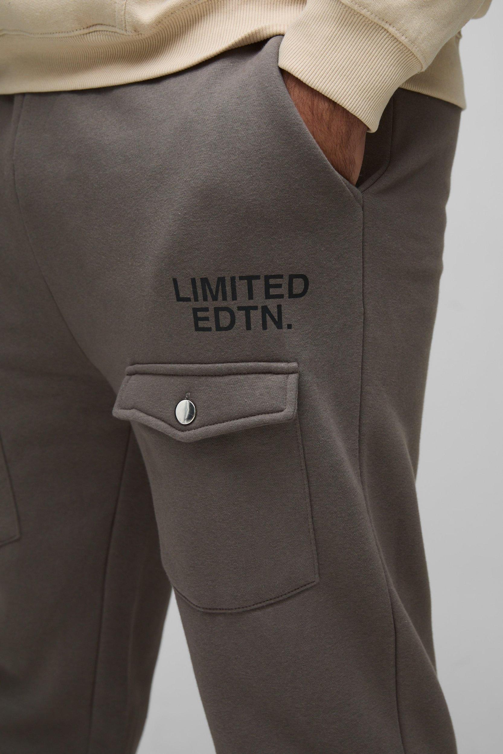 Plus Limited Slim Flare Cargo Gusset Joggers | boohooMAN USA Product Image