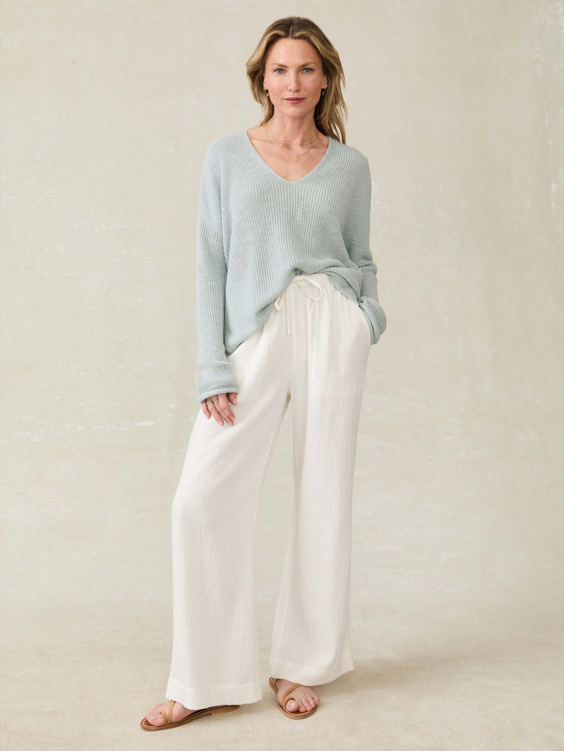 Laidback Gauze Pant - White Female Product Image