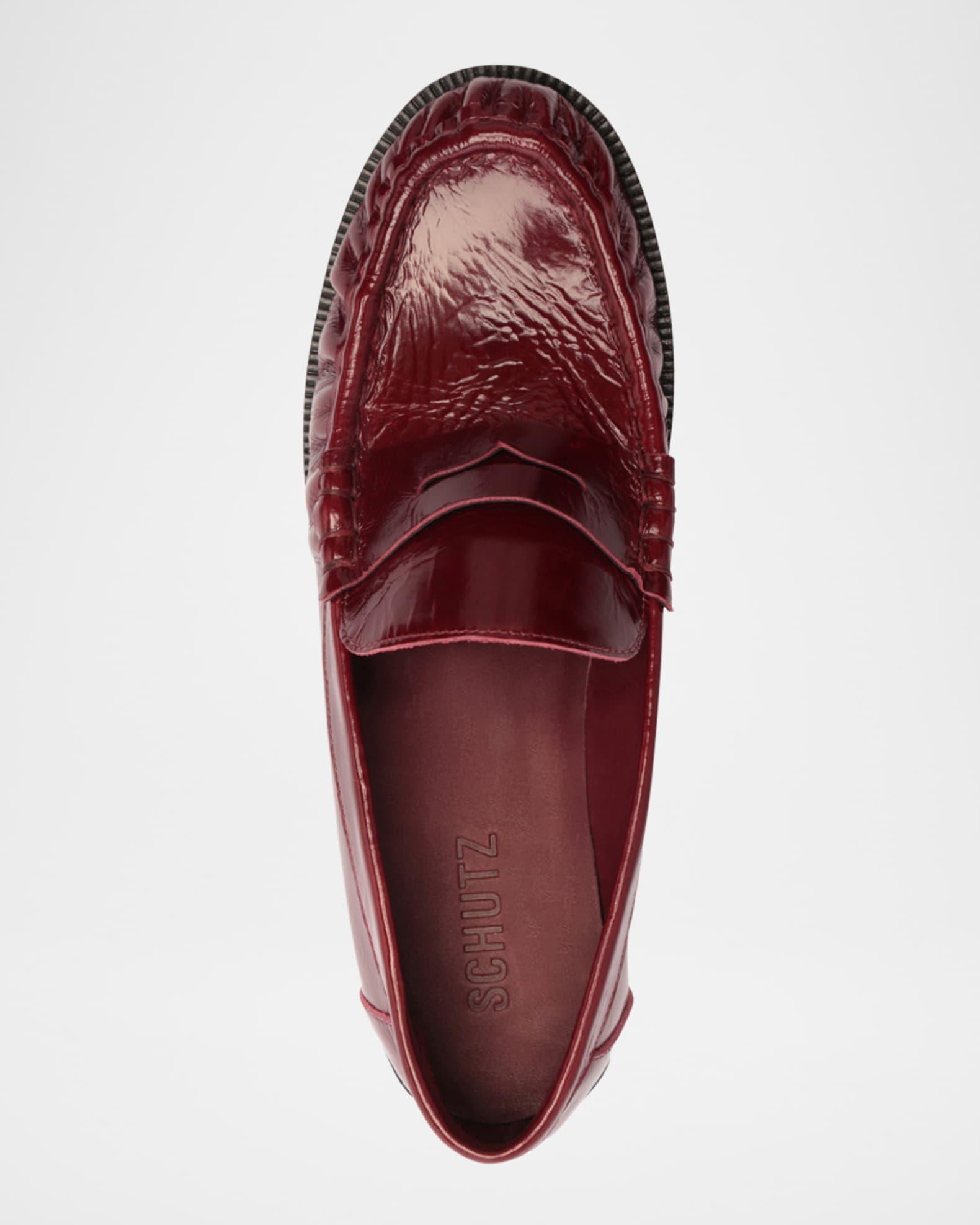 Tyche Shiny Leather Penny Loafers Product Image