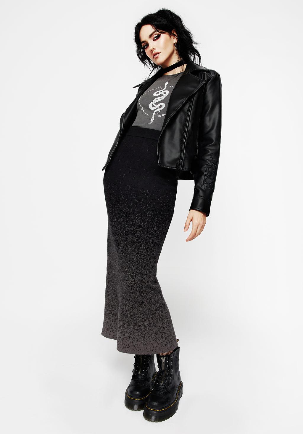 Nightjar Ombre Knit Mermaid Maxi Skirt Product Image