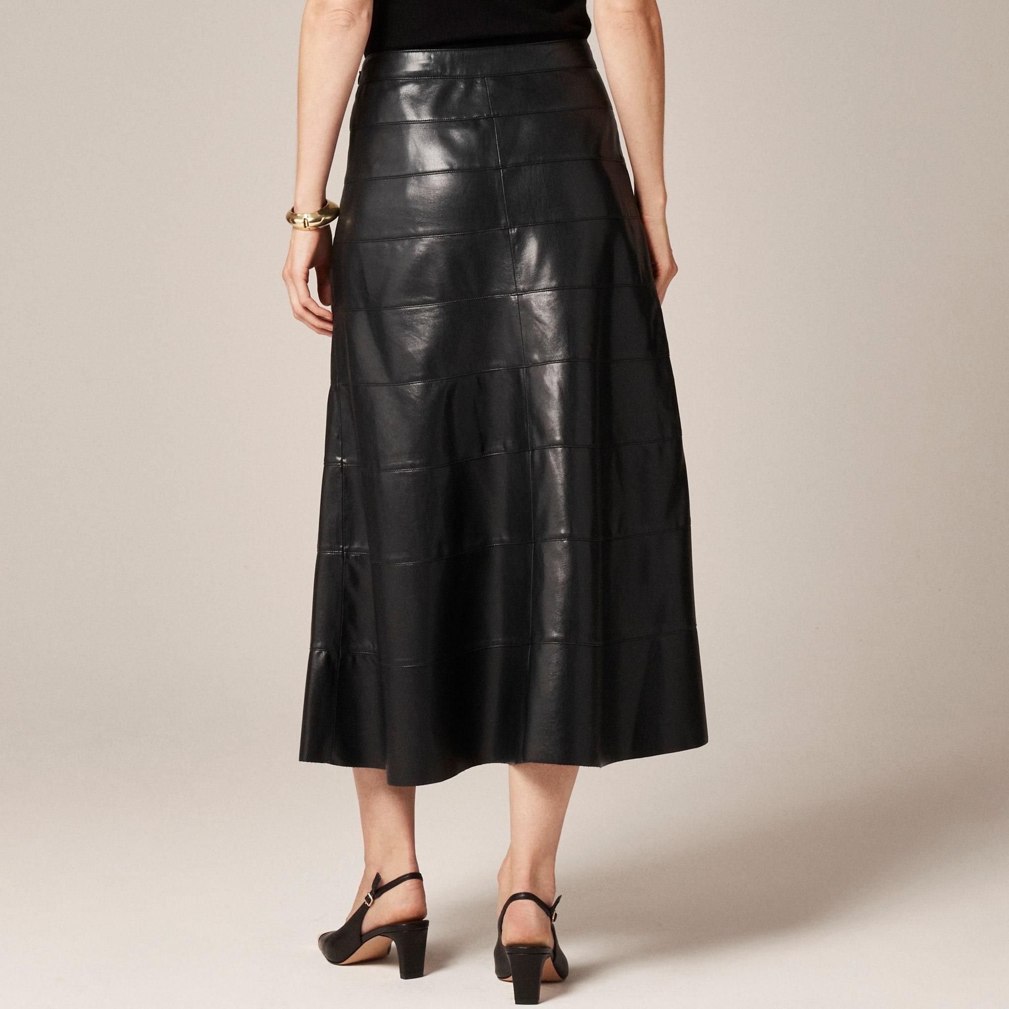 Seamed circle skirt in faux leather Product Image