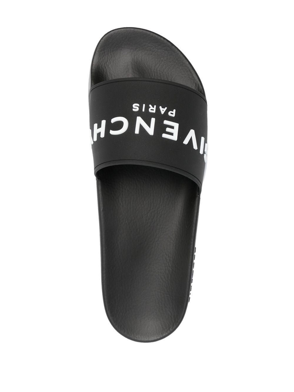 Black Logo-Print Pool Slides Product Image