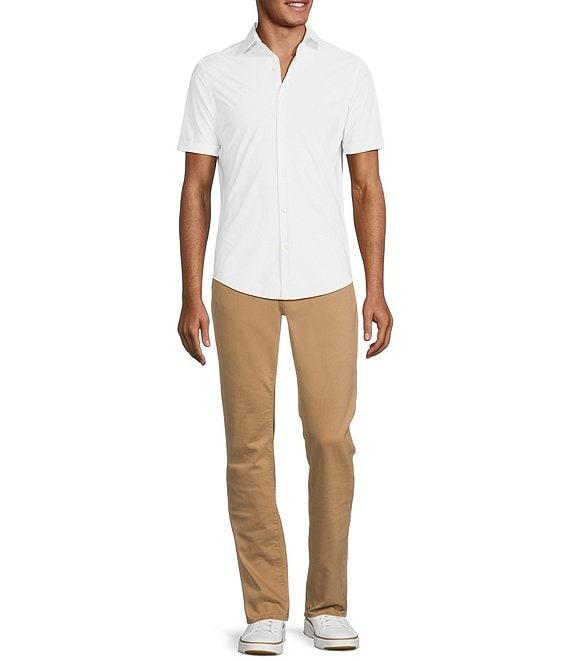 Murano Slim Fit Solid Heather Short Sleeve Woven Shirt Product Image