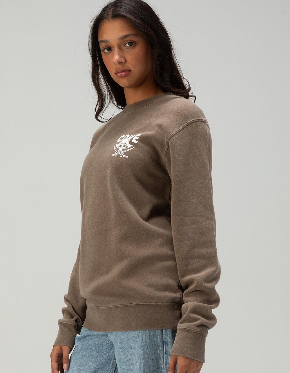 COVE SURF CO. Jolly Roger Womens Crewneck Sweatshirt - CLAY Product Image