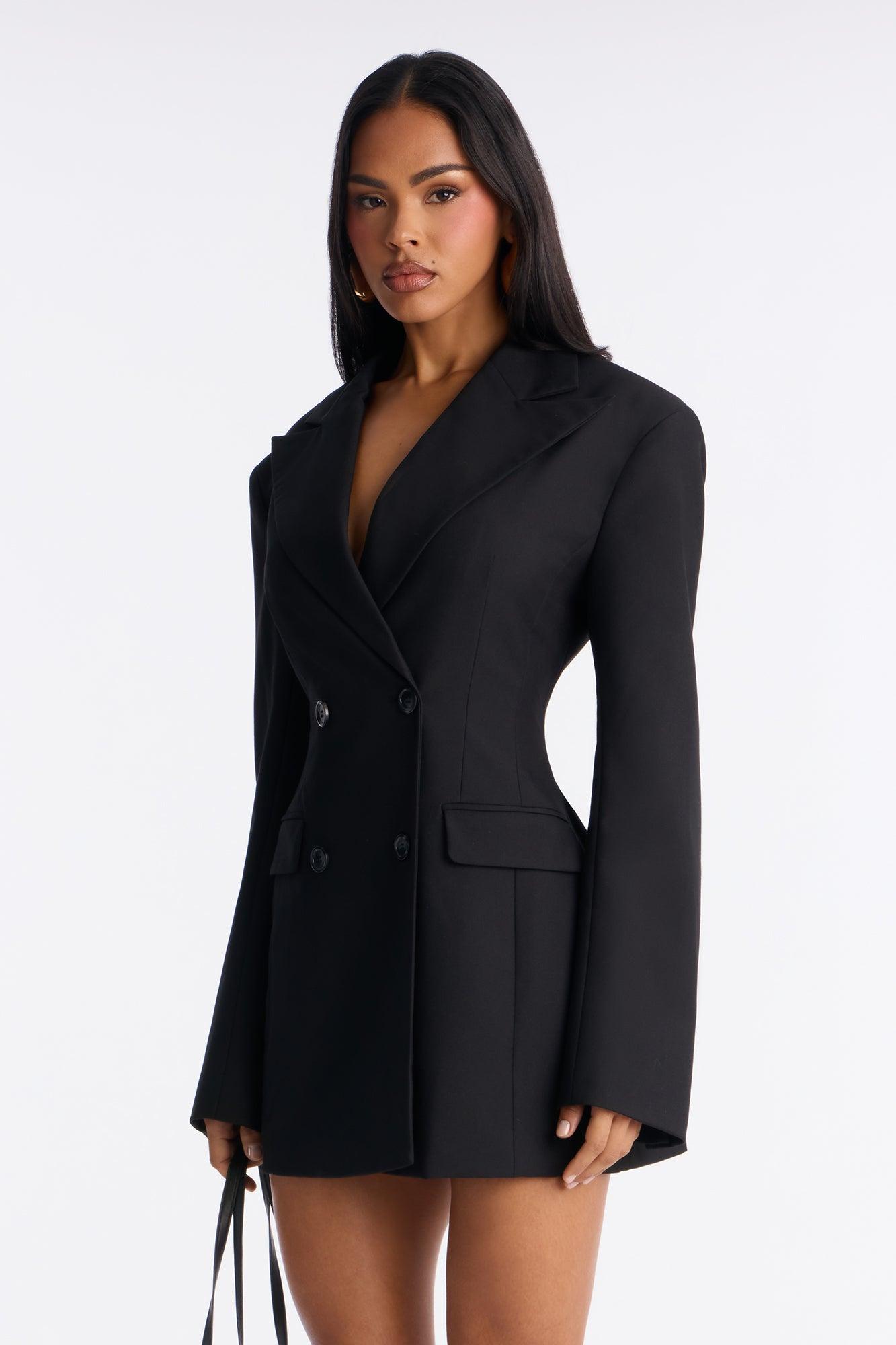 Love You Lots Blazer Mini Dress - Black Female Product Image