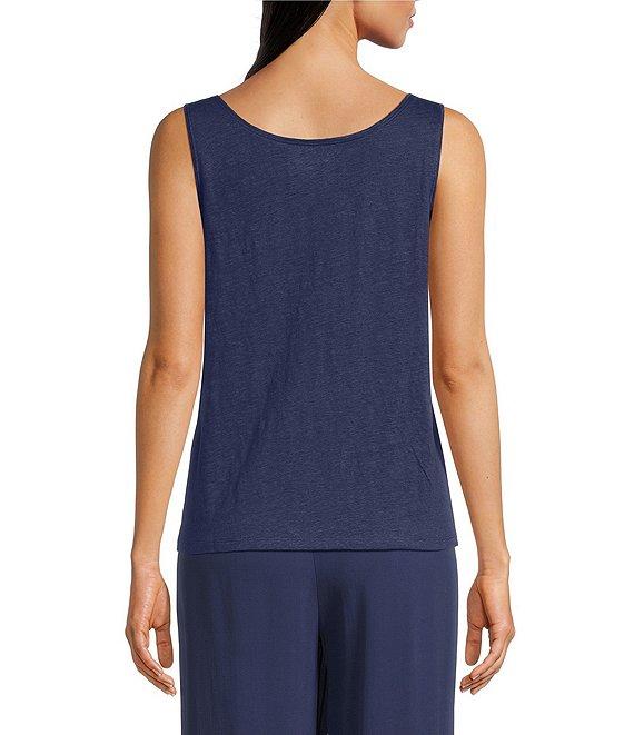 Eileen Fisher Organic Linen Jersey Scoop Neck Sleeveless Tank Product Image
