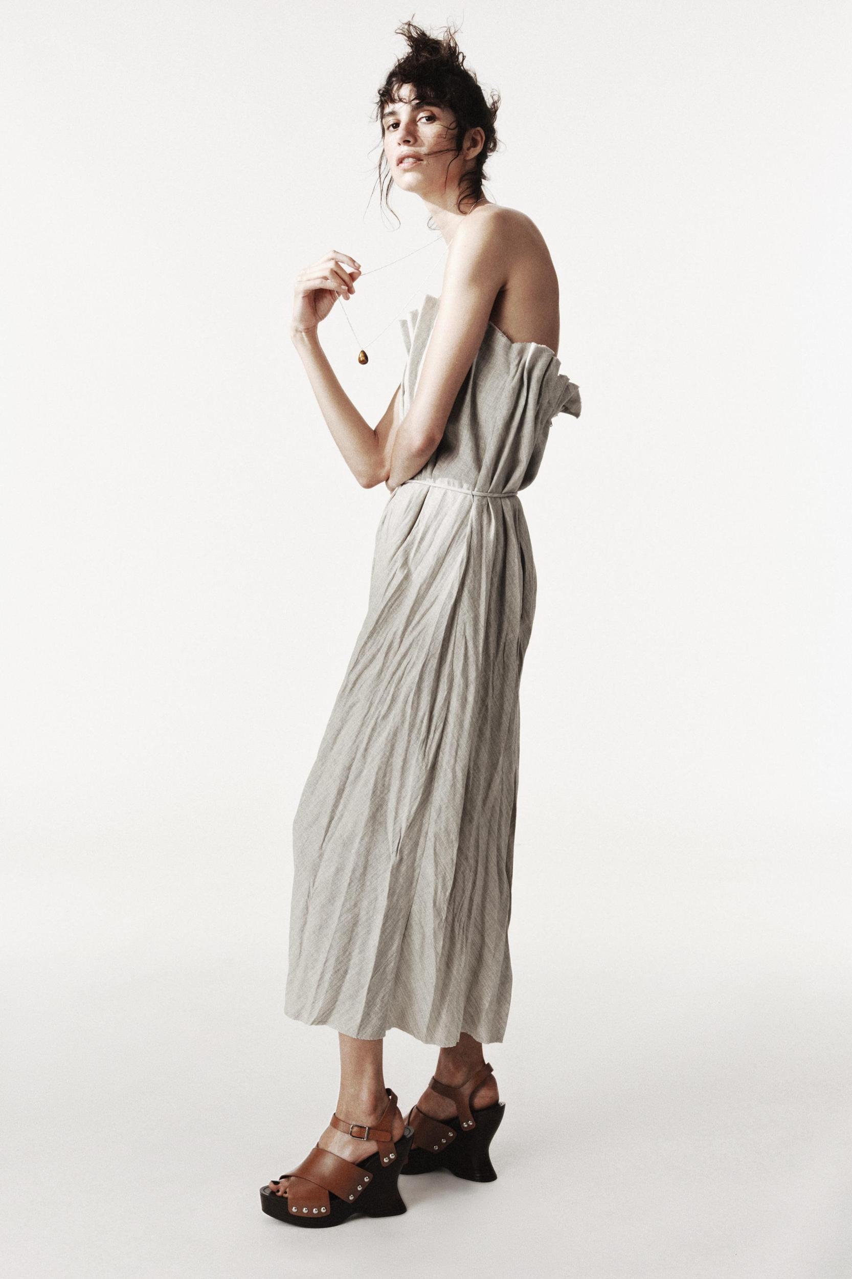 ZW COLLECTION LINEN PLEATED DRESS Product Image