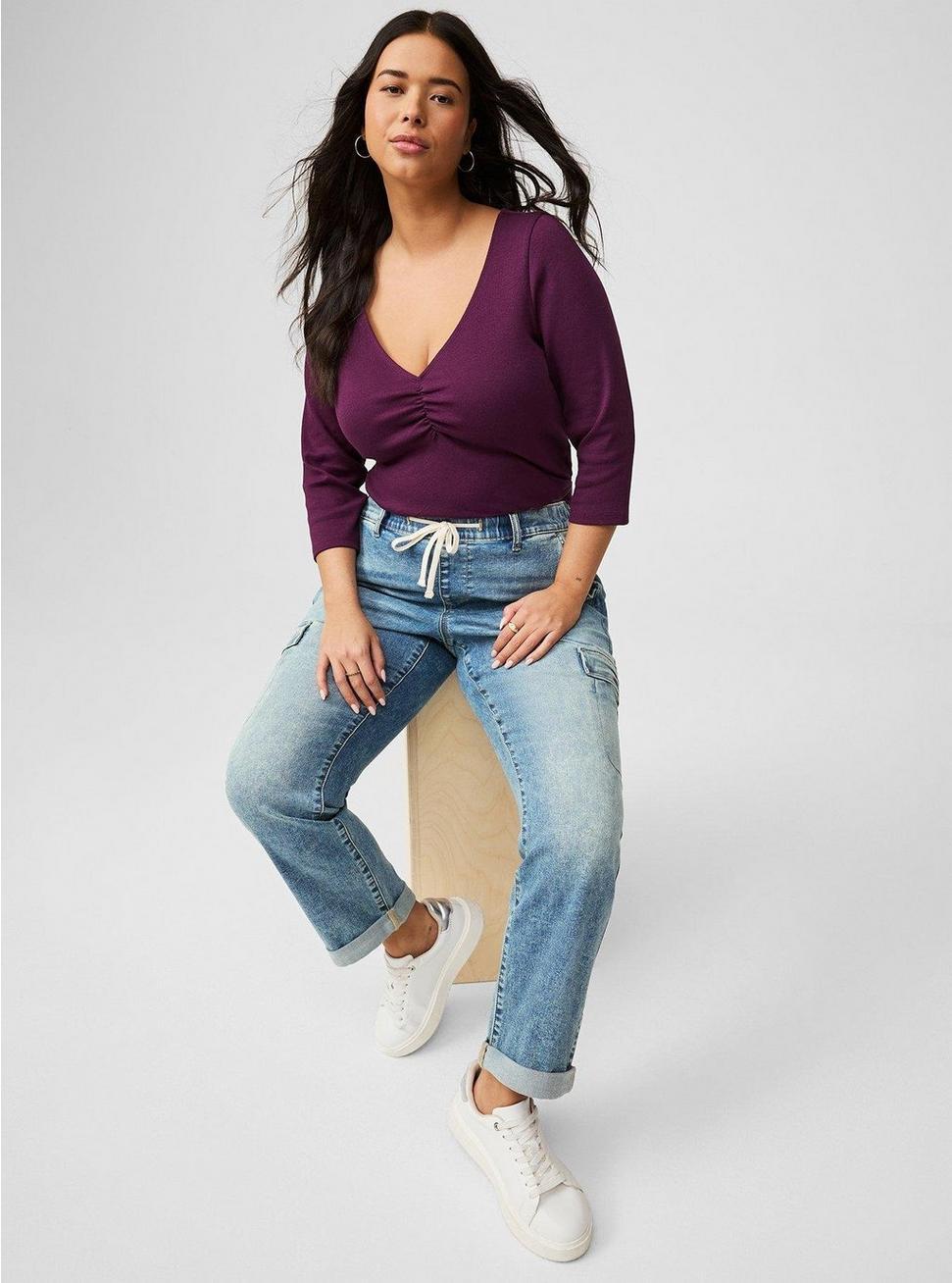 Ribbed V-Neck Top Product Image