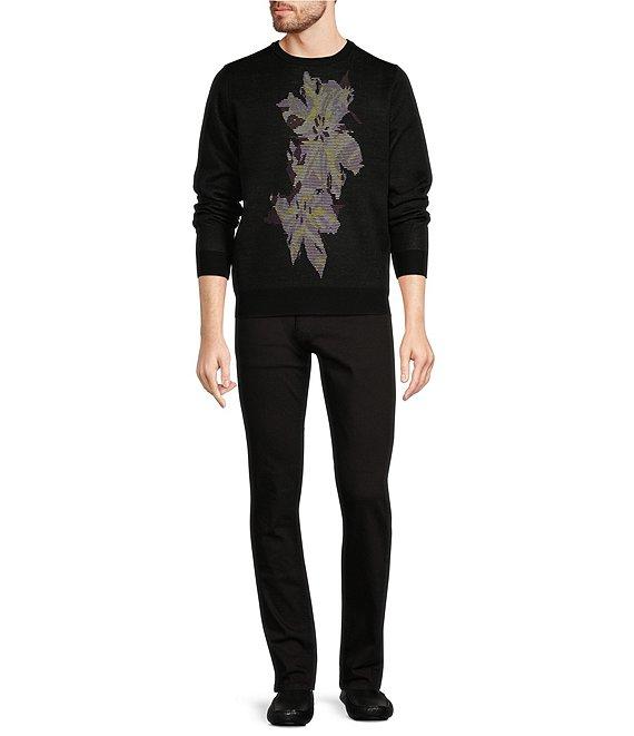 Murano Inflorescence Collection Jacquard Textured Crew Neck Sweater Product Image