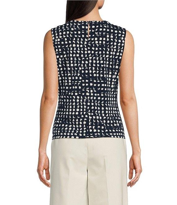 Calvin Klein Printed Sleeveless Pleat Neck Cami Product Image