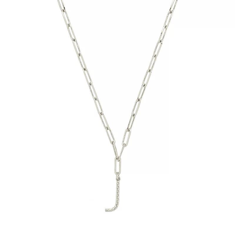 MC Collective Braided Initial Pendant Necklace, Women's, Size: 16", Silver Tone H Product Image