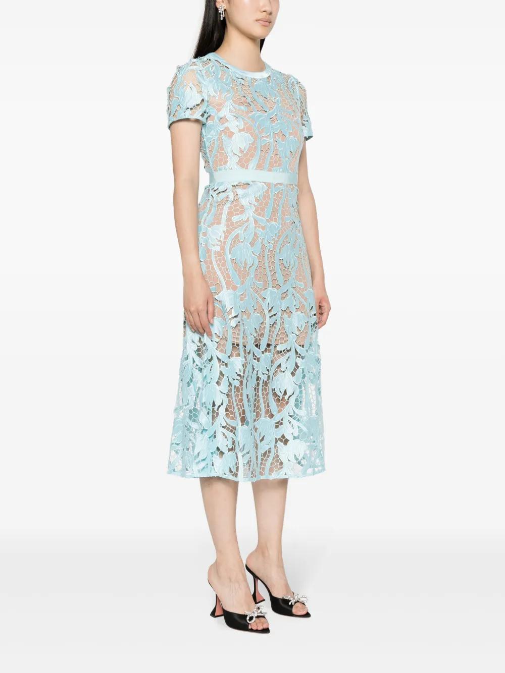 guipure-lace flared midi dress Product Image
