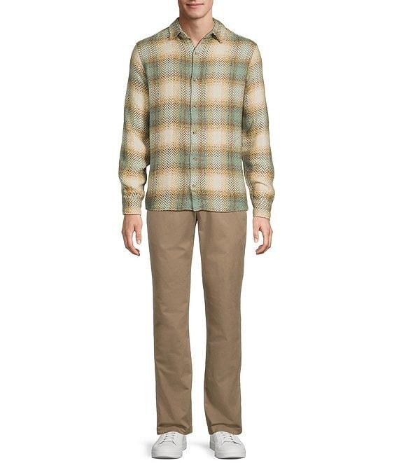 Rowm Long Sleeve Herringbone Large Plaid Woven Shirt Product Image