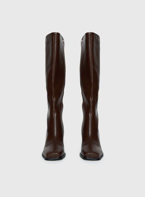 Renzo Knee High Boots Brown Product Image