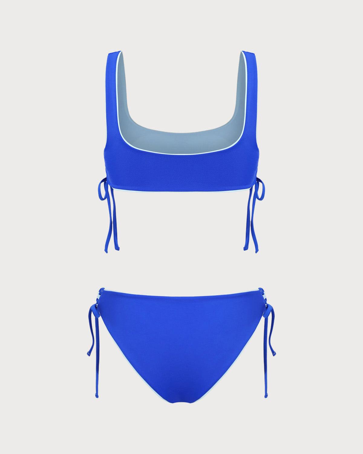 Blue Reversible Tie Bikini Set Product Image