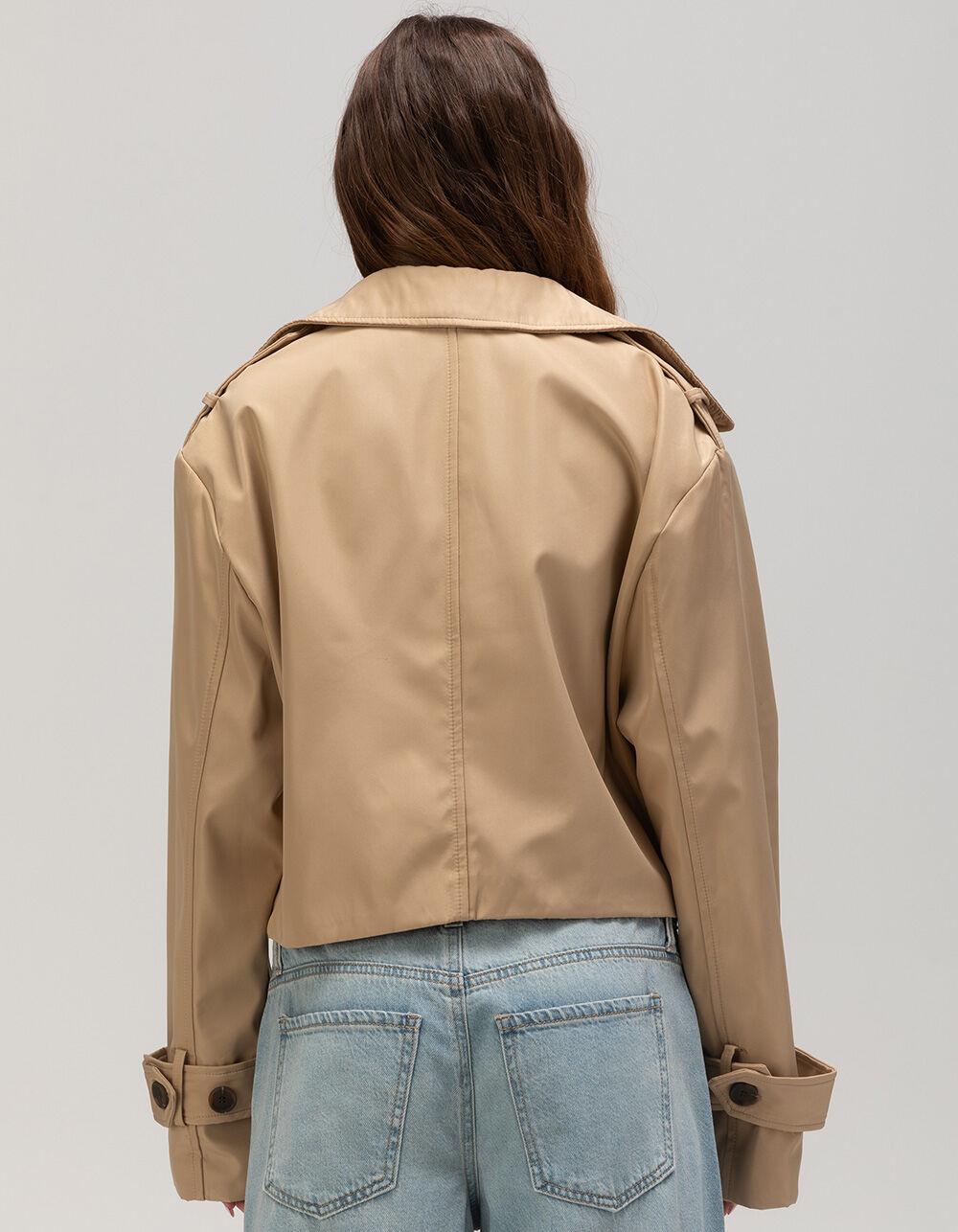 RSQ Womens Crop Trench Coat - TAN Product Image