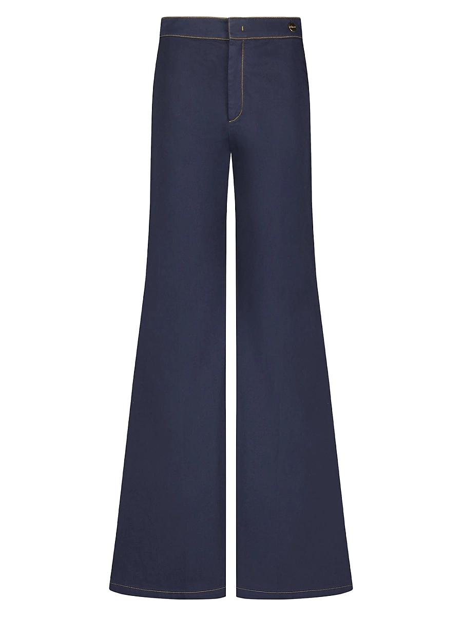 Womens Jane Cotton Stretch Flare Trousers Product Image