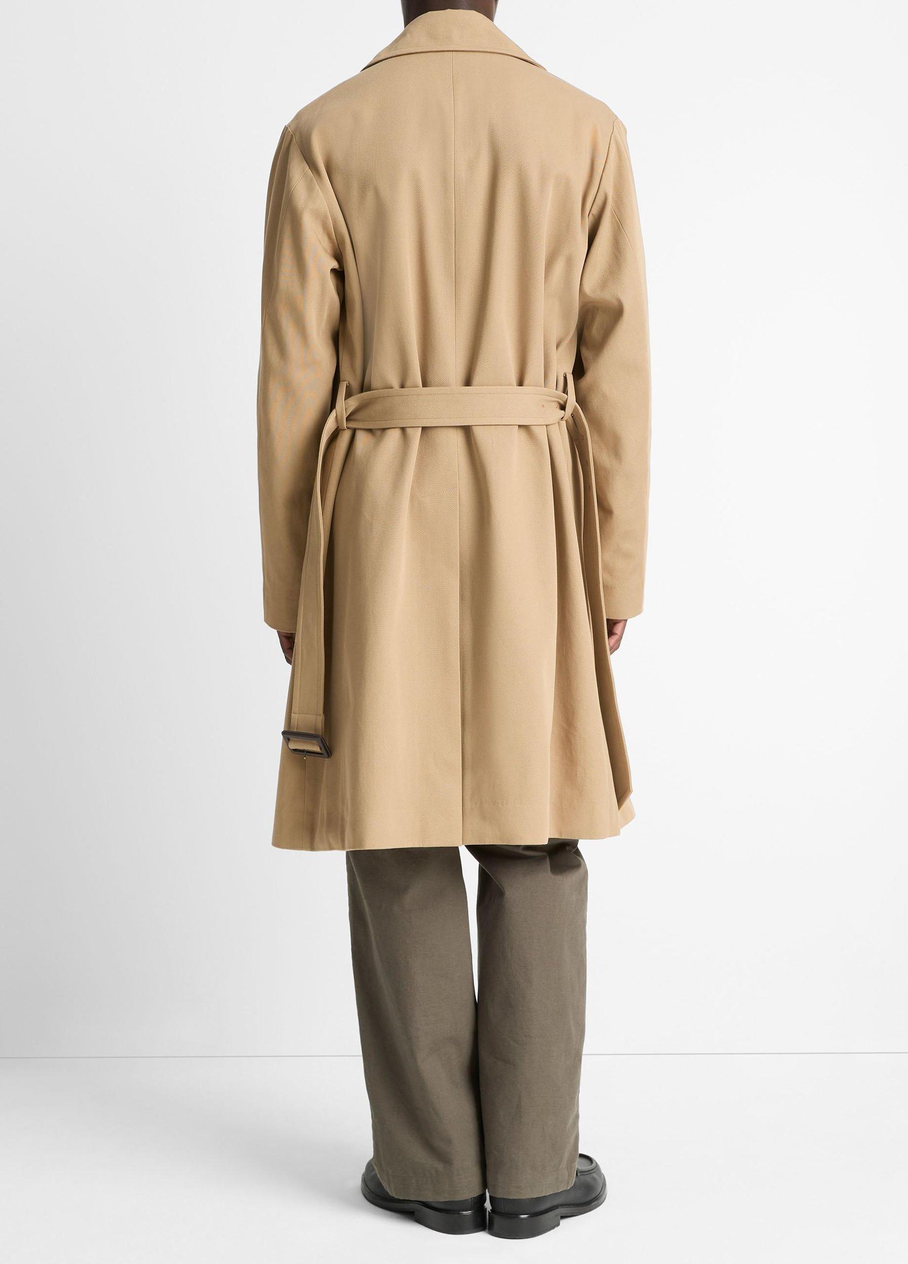 Italian Cotton Double-Breasted Trench Coat Product Image