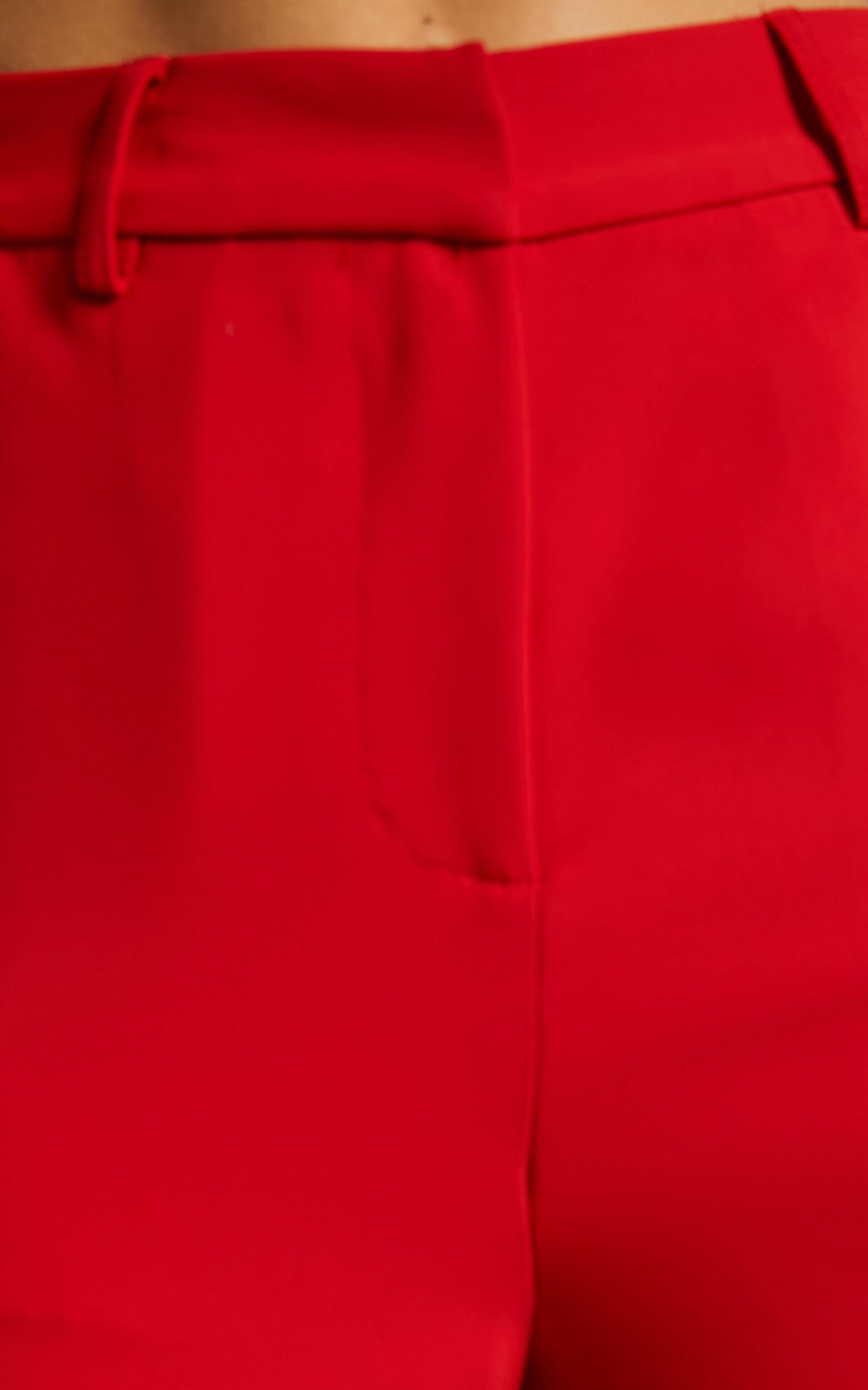 Bonnie Pants - High Waisted Tailored Wide Leg Pants in Red Product Image