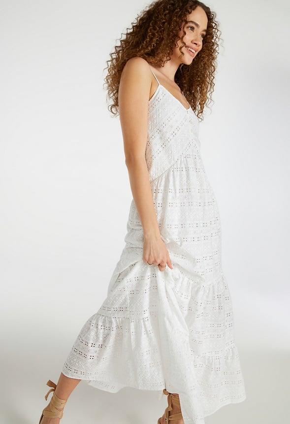 Eyelet Tiered Maxi Dress Product Image