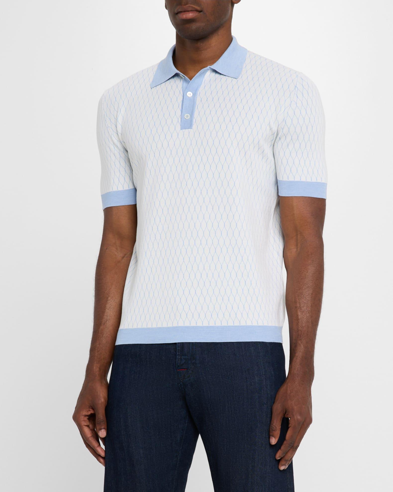 Men's Honeycomb Short-Sleeve Polo Sweater Product Image