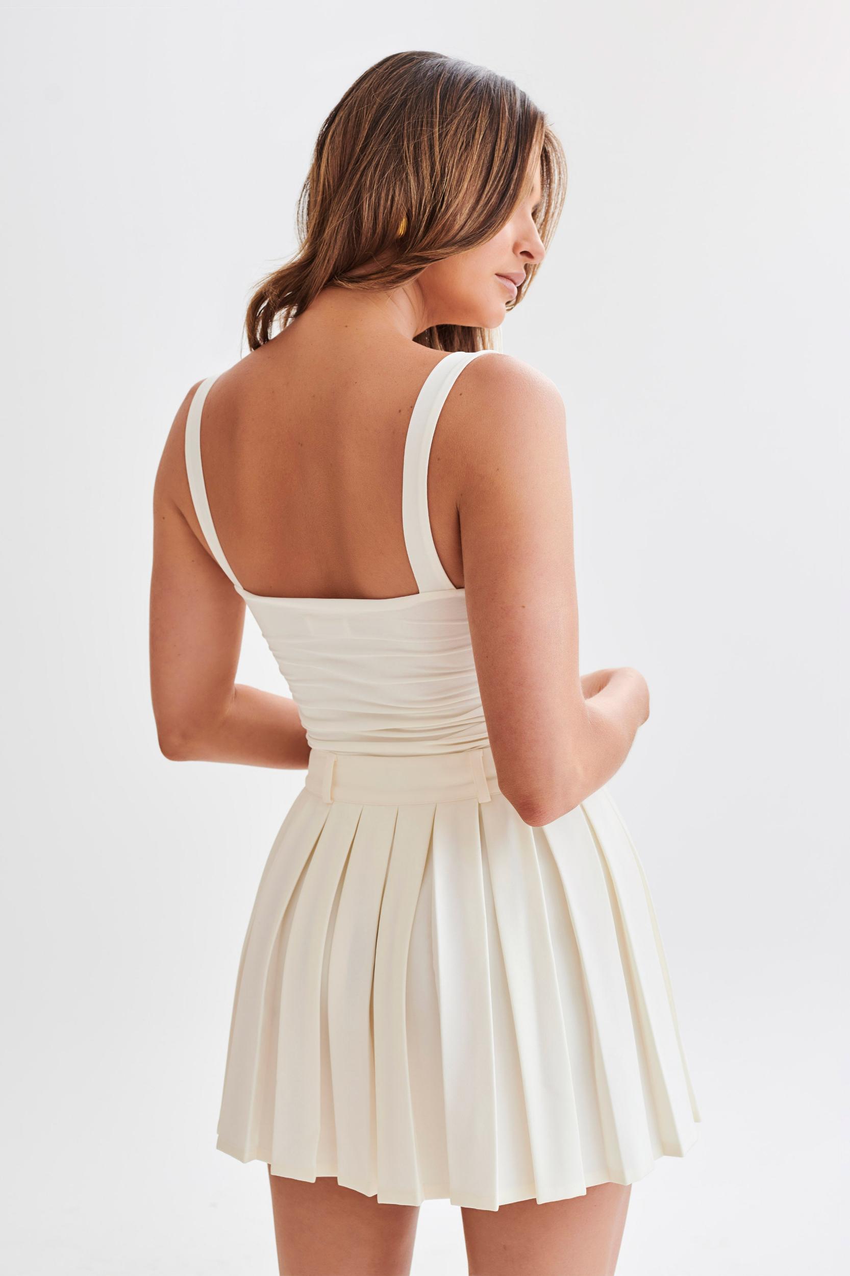 Hailey Slinky Long Line Sweetheart Top - Ivory Product Image