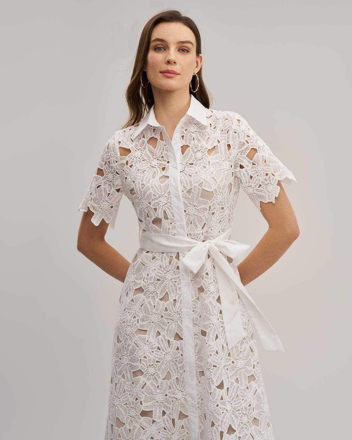 White Cut Out Button Maxi Dress Product Image