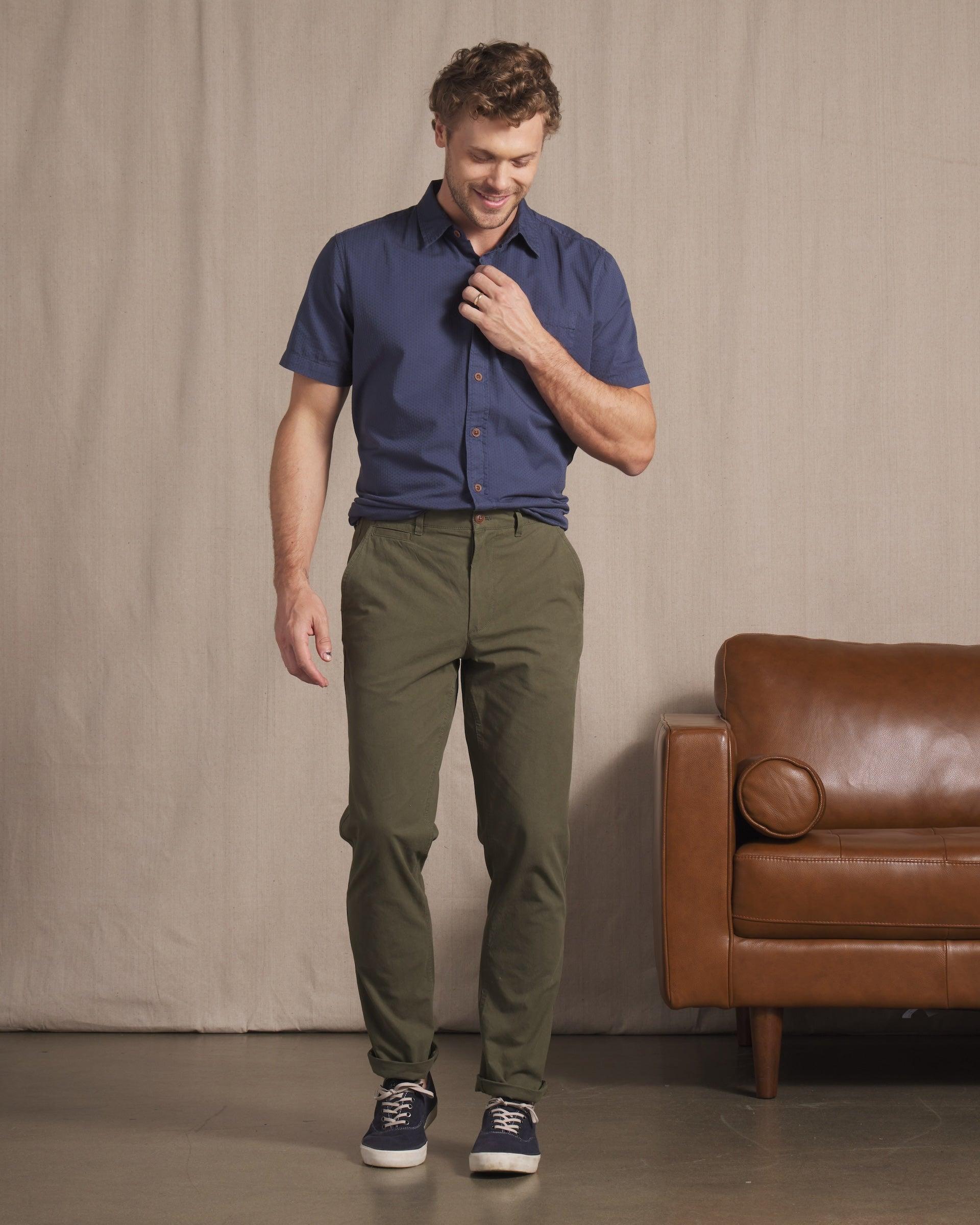 Mercer  Cotton Officer Pants - Dark Olive Product Image