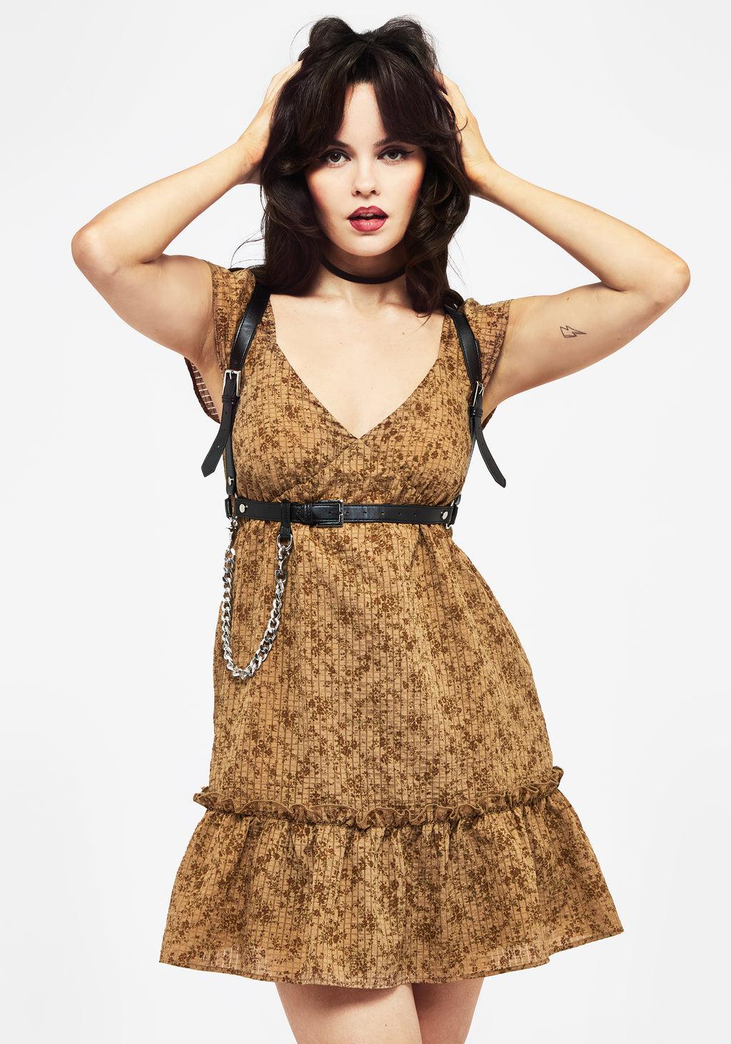 Amelia Floral Print Tiered Mini Dress Product Image