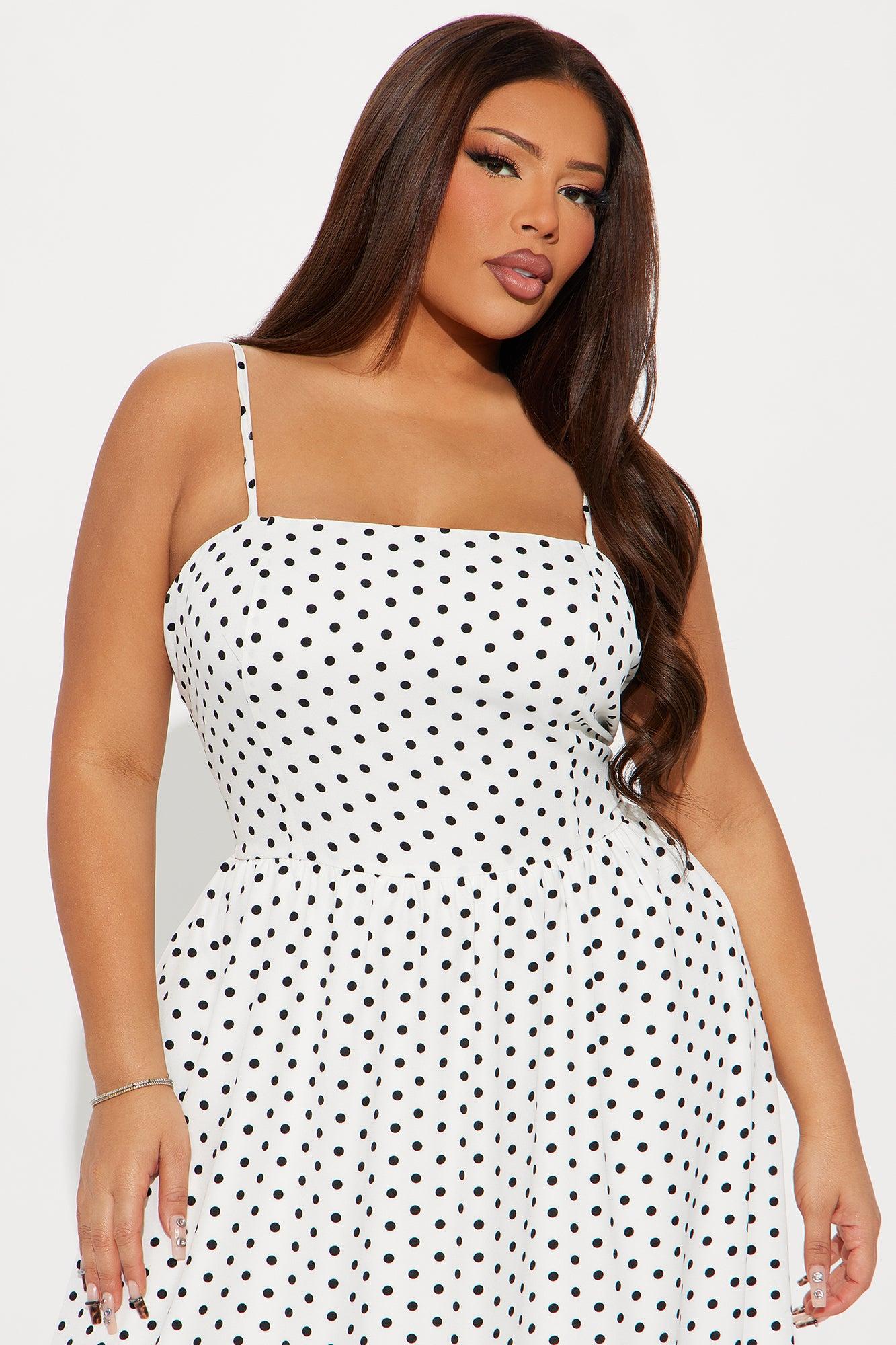 Masella Polka Dot Maxi Dress - White/Black Product Image