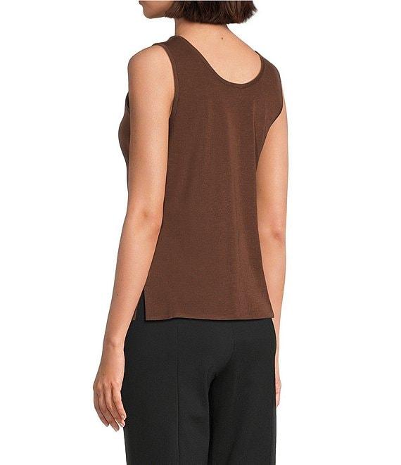 MISOOK Knit Double Scoop Neck Sleeveless Tank Product Image