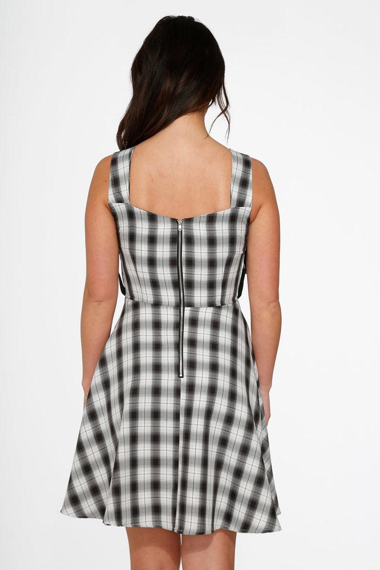 Black & White Plaid Swing Dress Product Image