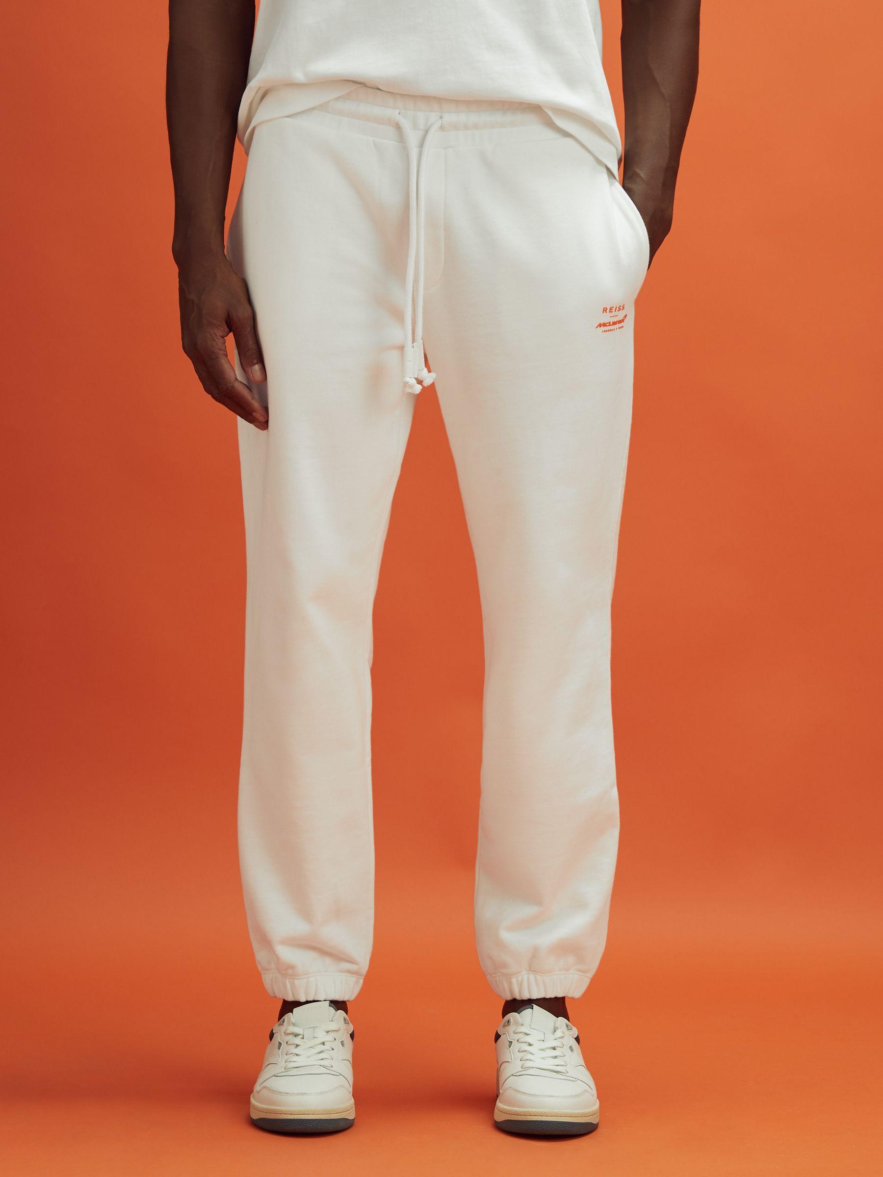Drawstring Joggers in White Product Image