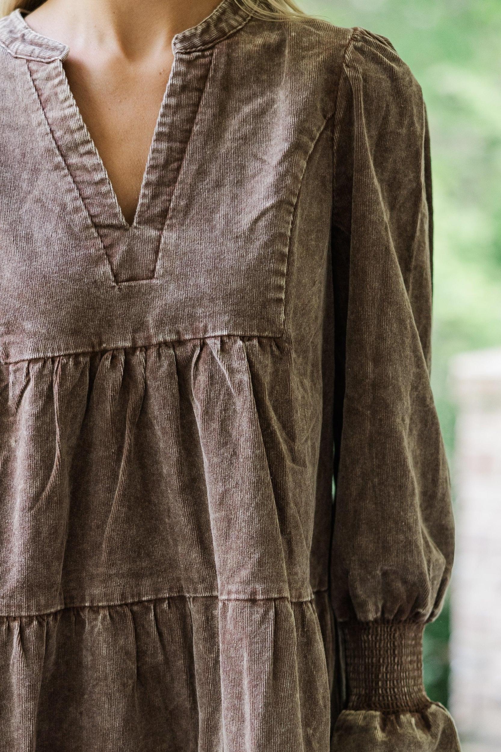 You've Got It Brown Corduroy Dress Female Product Image