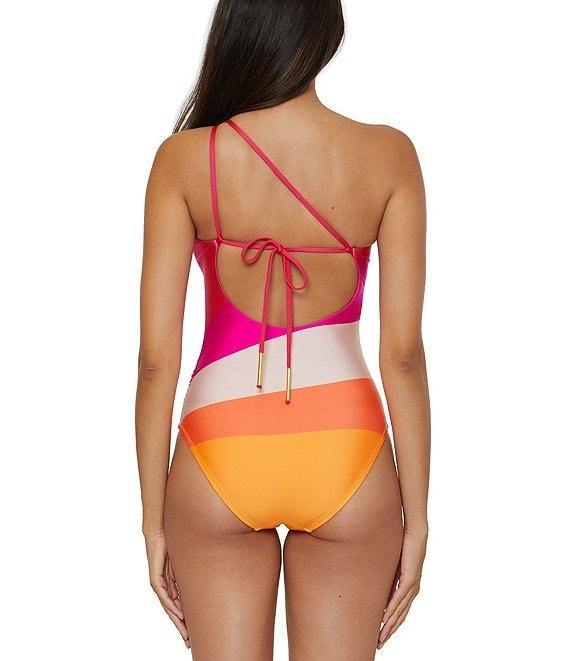 Trina Turk Sunburst One-Shoulder Bandeau One Piece Swimsuit Product Image