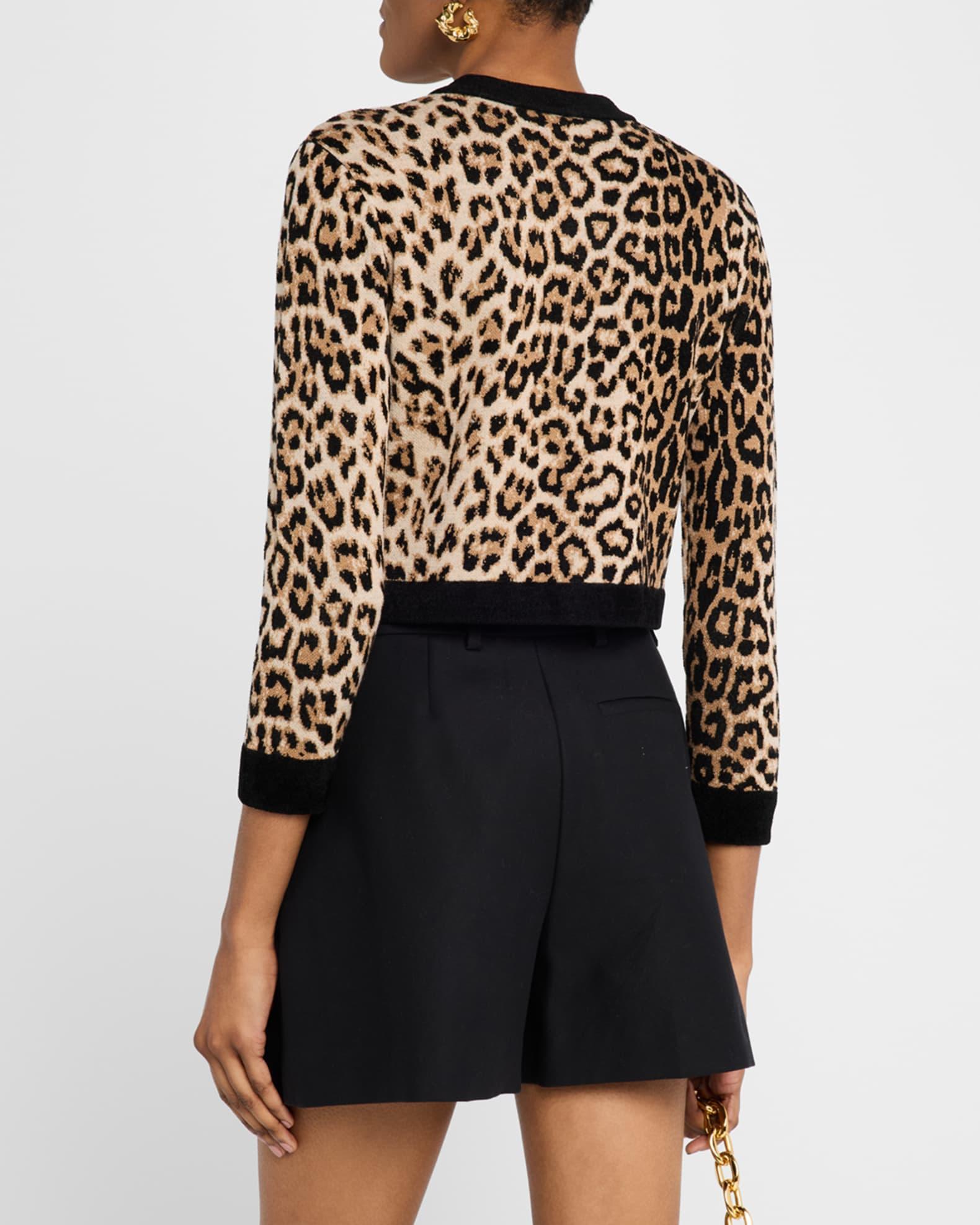 Claira Leopard Cropped Cardigan Product Image