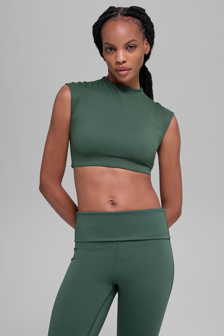 ALO Softsculpt Capped Out Short Sleeve - Clover Green Female Product Image