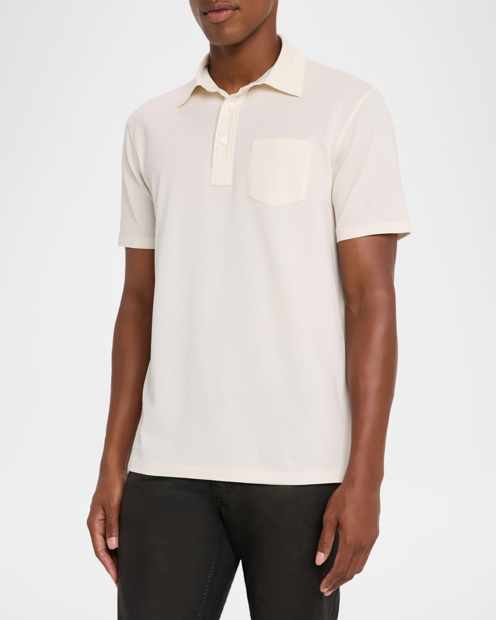 Men's Cotton and Cashmere Pique Pocket Polo Shirt Product Image