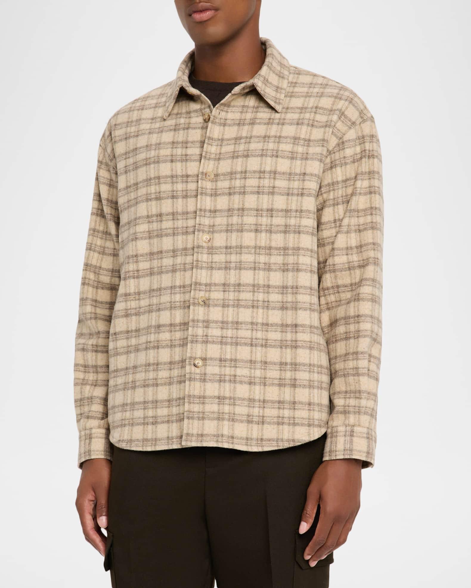 Men's Plaid Wool-Blend Overshirt Product Image